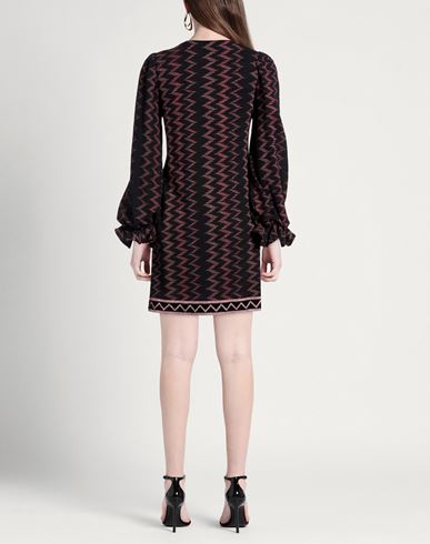Woman Mini dress Black Size L Cotton, Polyester, Viscose, Metallic fiber, Polyamide