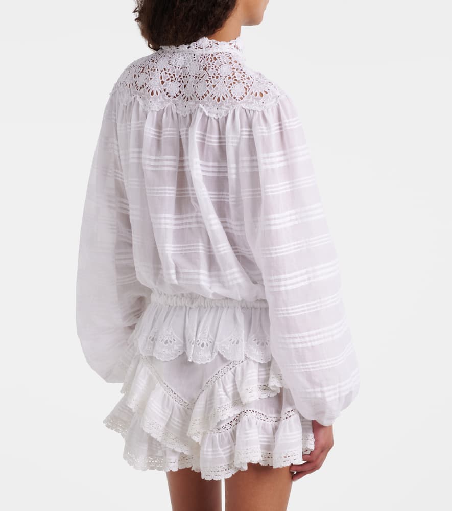 Polly lace and cotton blouse