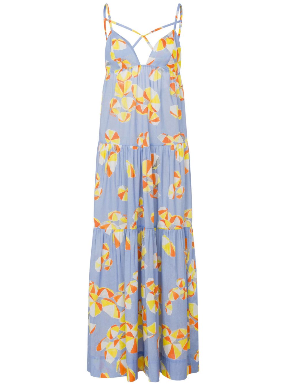 Graphic-print maxi dress - Blue