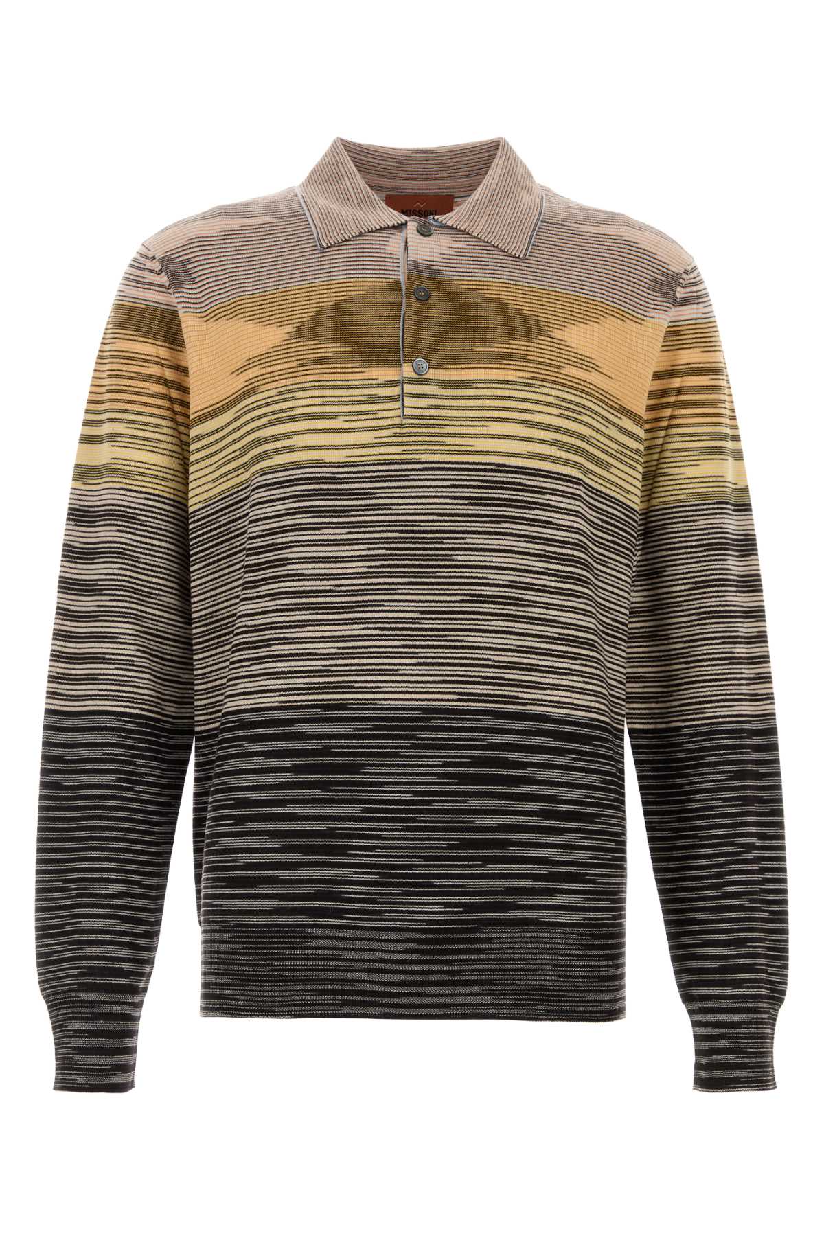 Striped Wool Polo Shirt — Brown