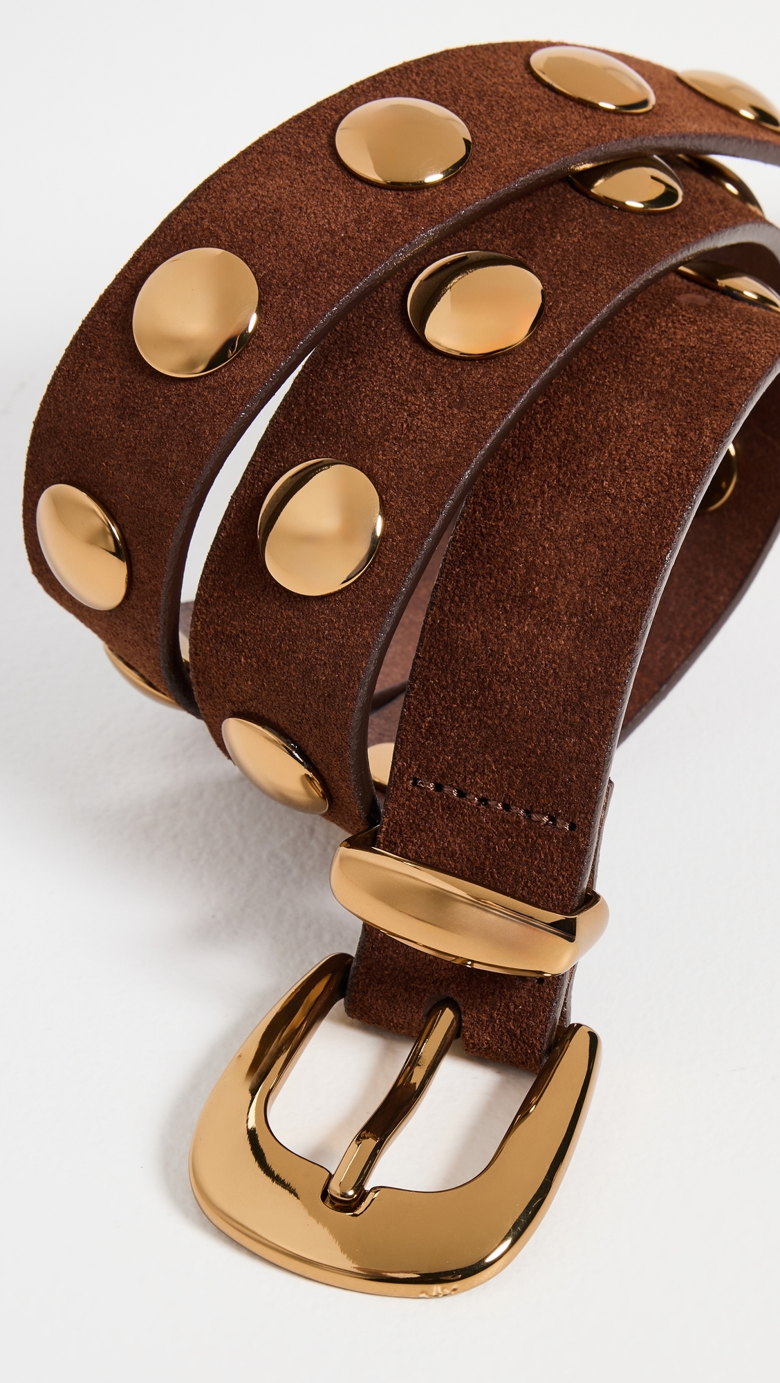 Essentials Western Studded Belt Soft Mahogany