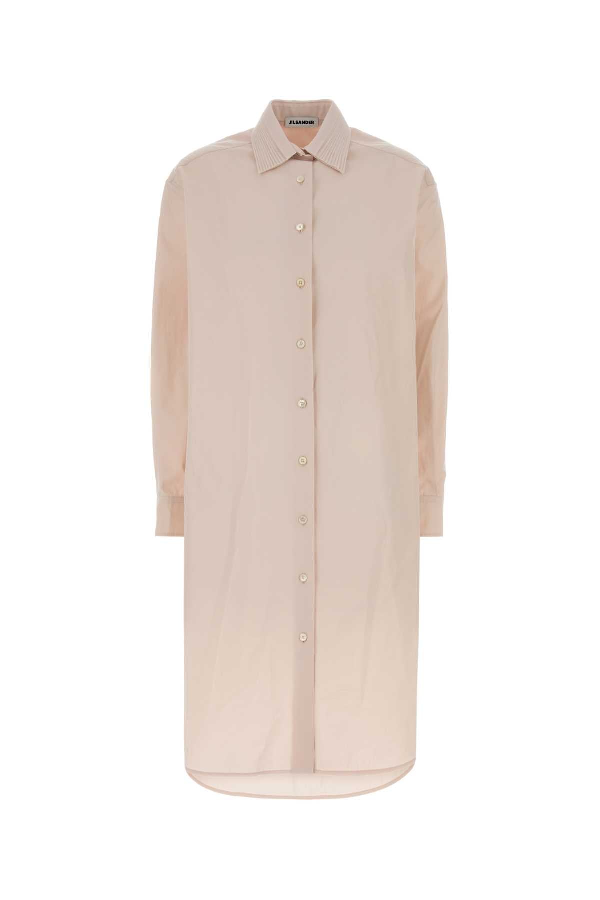 Cotton Poplin Shirt Dress — Pink