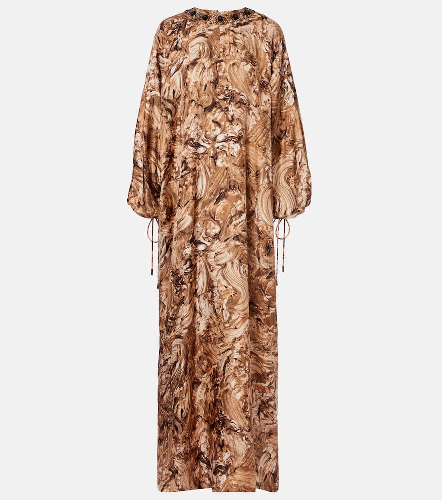 Maroso embellished silk maxi dress