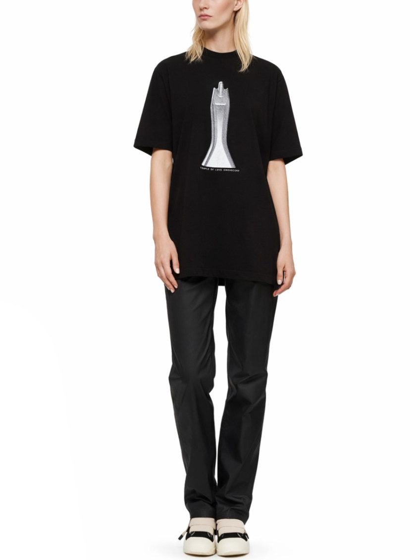 Black Graphic Crew Neck T-Shirt