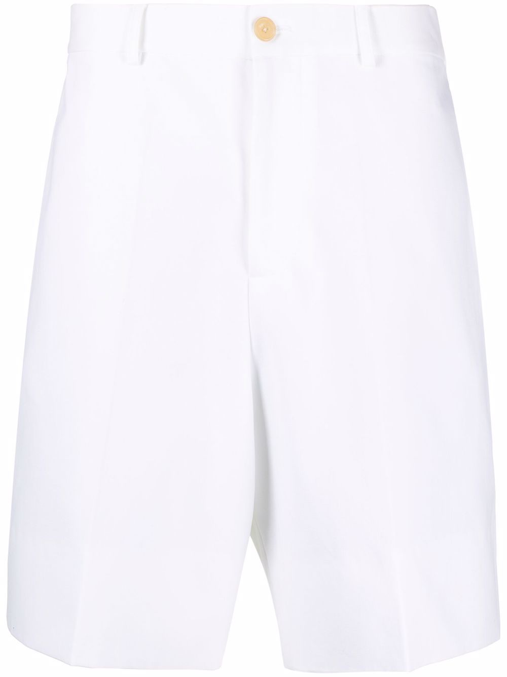 High-waisted straight-leg shorts - White