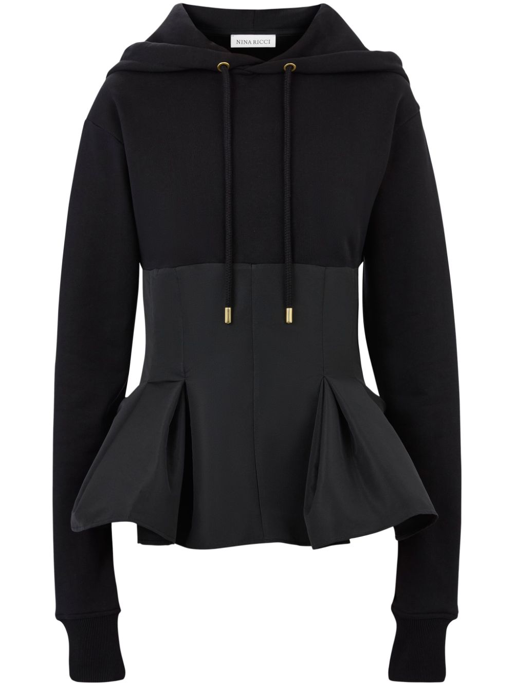 Peplum hoodie - Black
