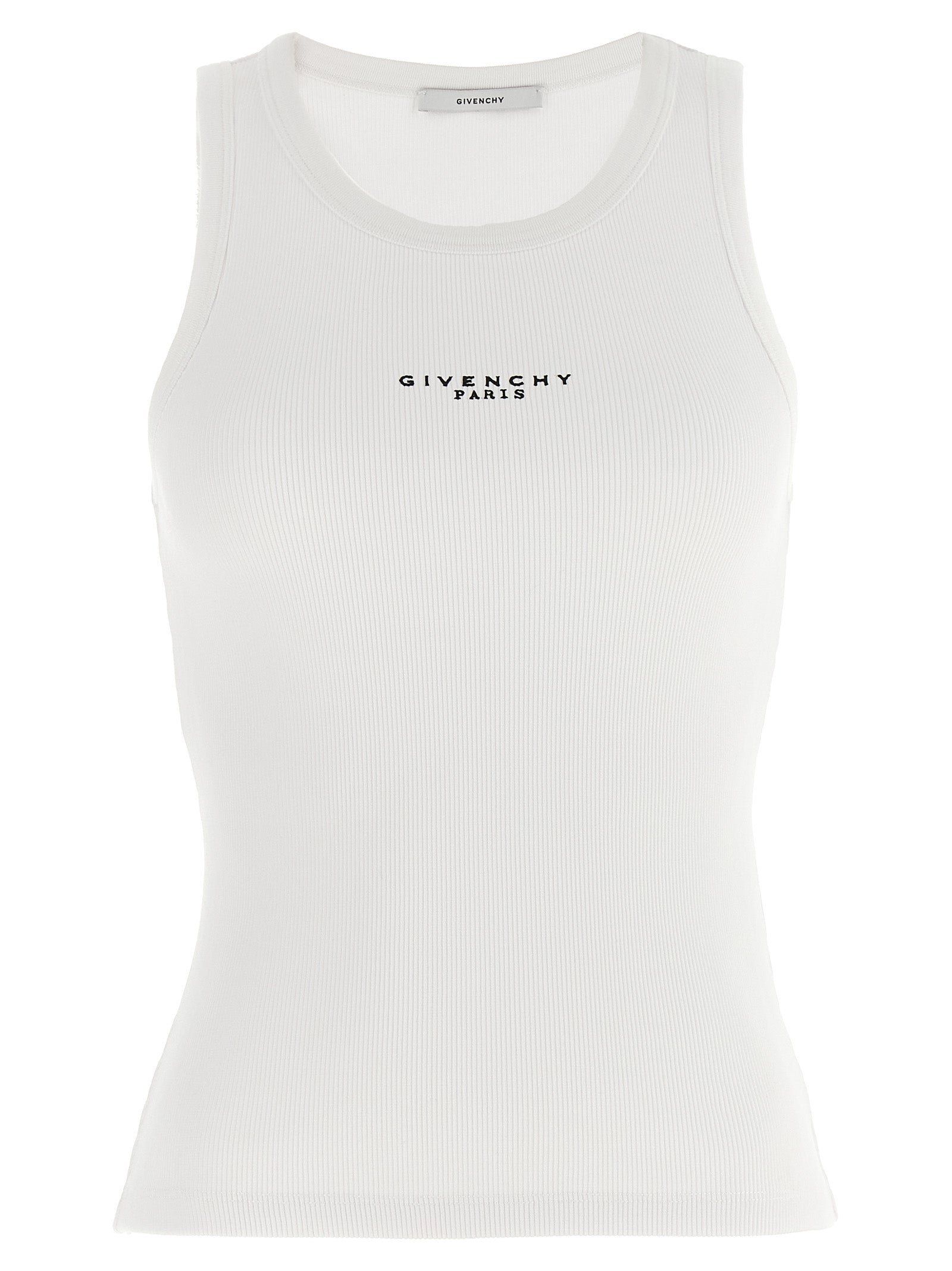 Ribbed Cotton Logo Tank Top — White
