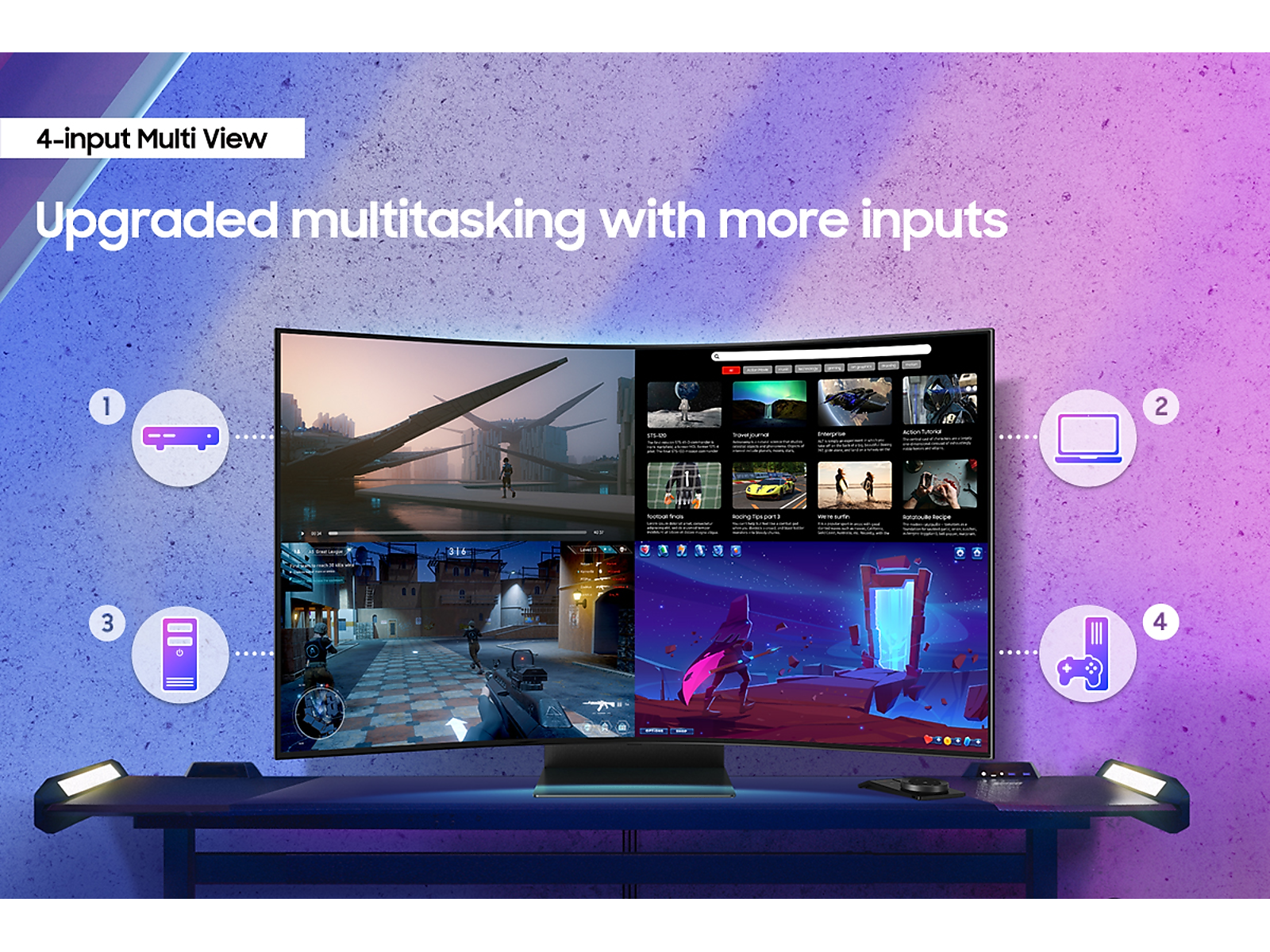 55" Monitor Odyssey Ark 2nd Gen. 4K UHD 165Hz 1ms in black (GtG) Quantum Mini-LED Curved Gaming Screen(LS55CG970NNXGO)