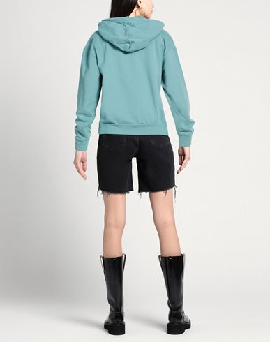 Woman Sweatshirt Sage green Size L Cotton, Elastane