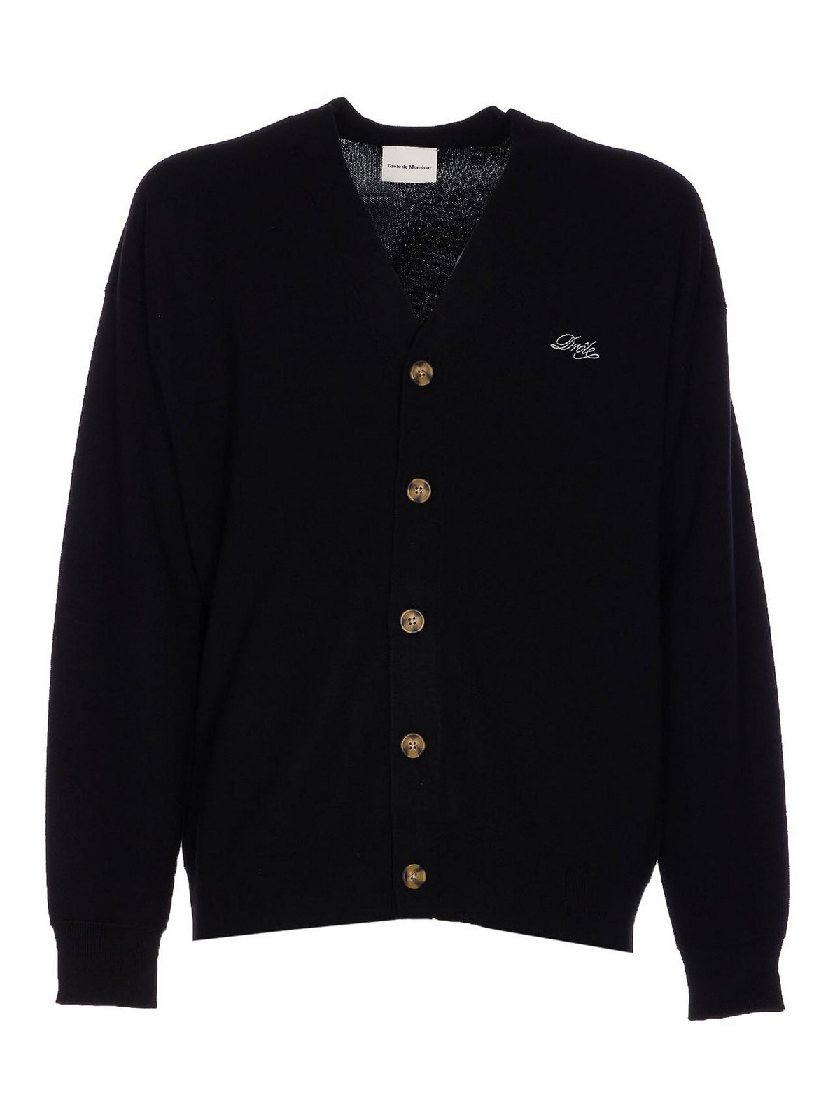 Black Cardigan With Buttons Closure