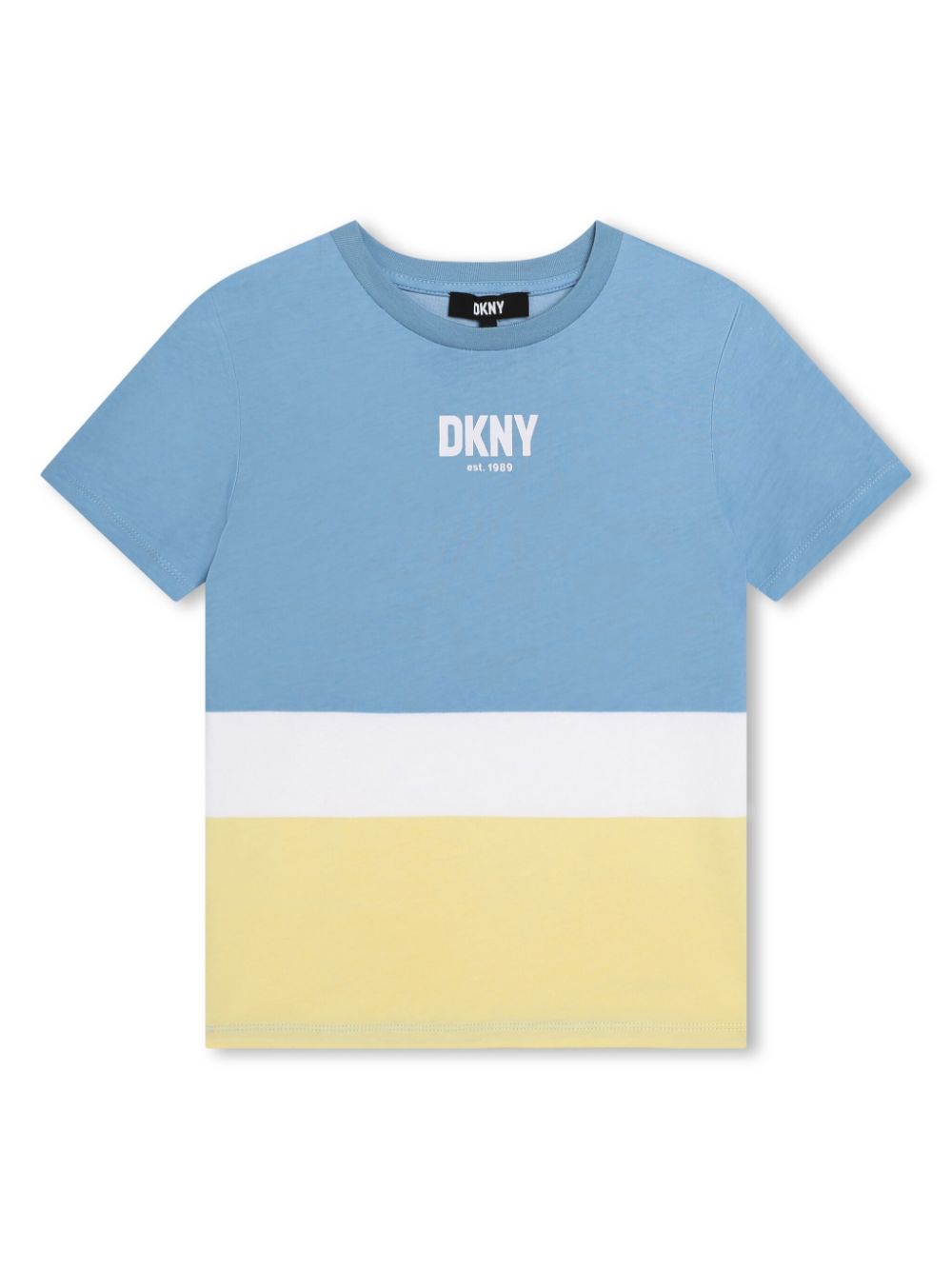 Colour-block cotton T-shirt - Blue