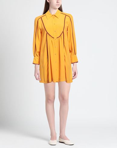 Même Road Woman Mini dress Marigold Size 2 Acetate, Silk