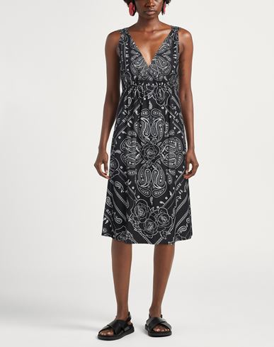 Replay Woman Midi dress Black Size S Cotton