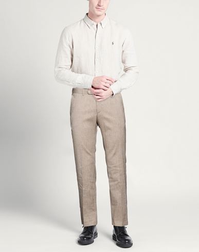 Man Pants Khaki Size 26 Polyester, Linen, Viscose, Elastane