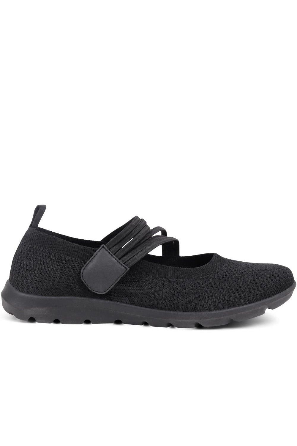 Pavers Women's Casual Trainer Pumps Flat in Black