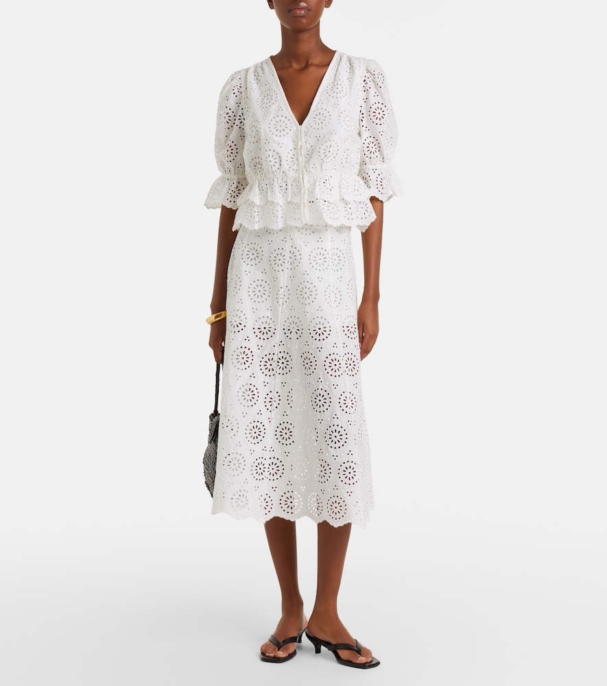 The Deco broderie anglaise cotton blouse