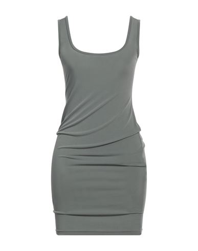 Woman Mini dress Military green Size L Viscose, Polyester, Elastane