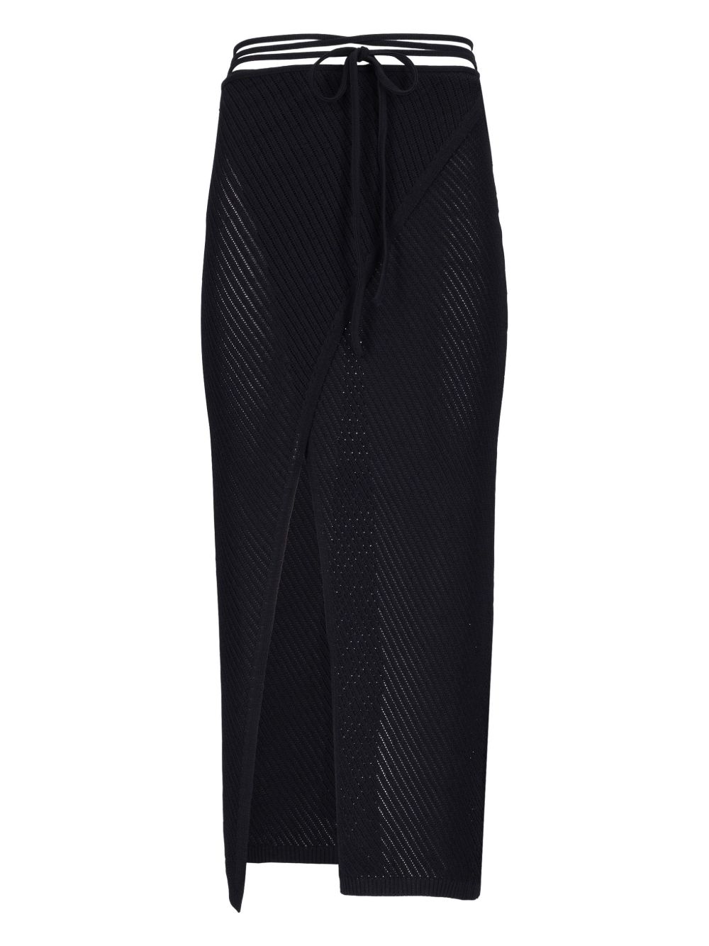 Laneus pointelle-knit maxi skirt - Black