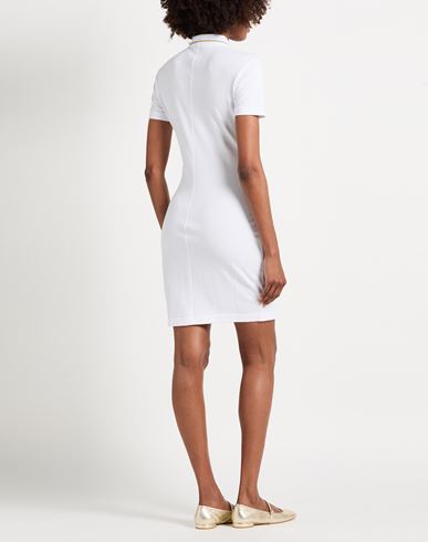 Woman Mini dress White Size L Cotton, Polyester, Elastane