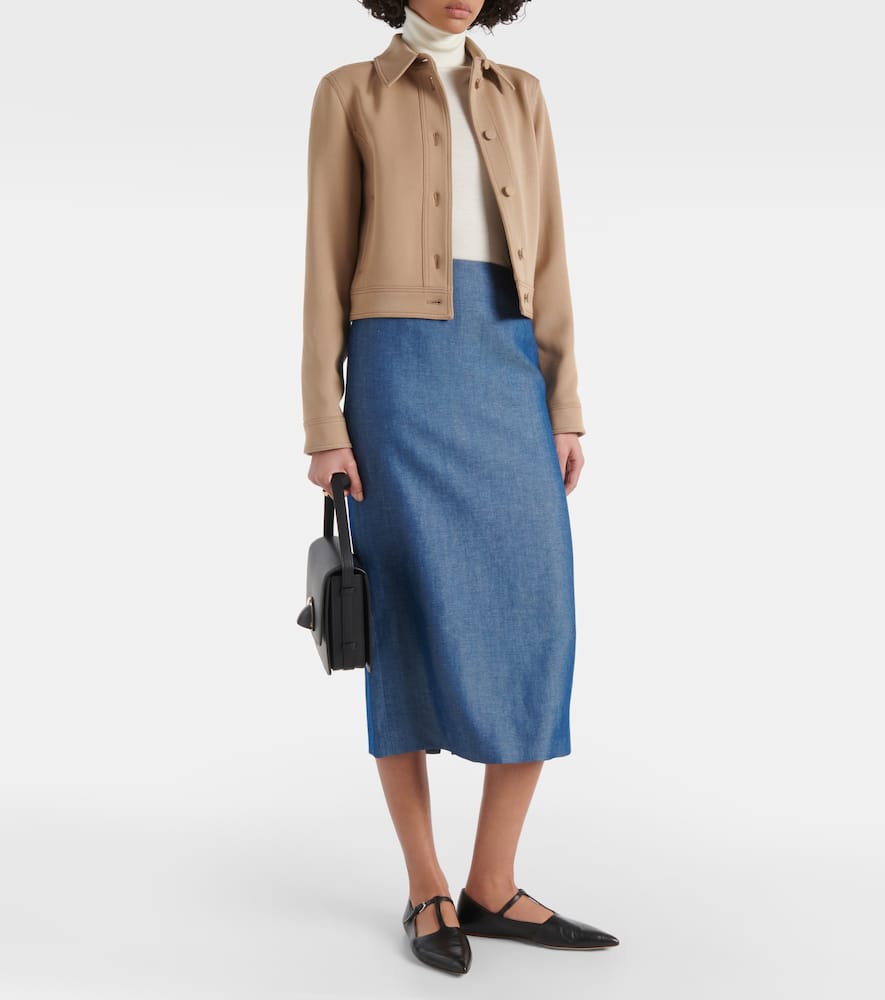 Manuela wool and linen maxi skirt