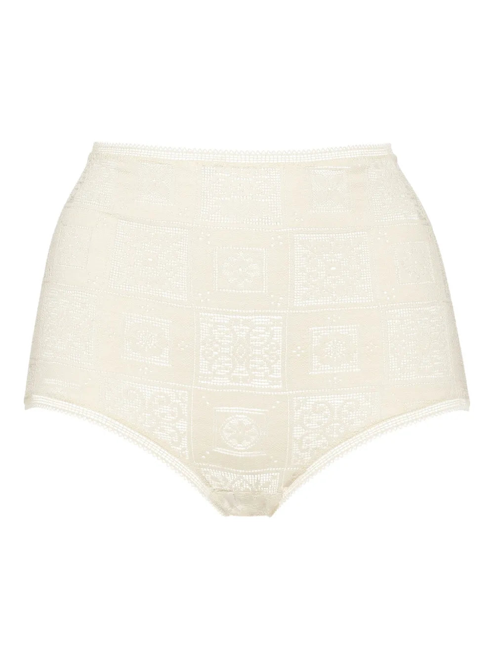 Geometric Lace Bikini Bottom — Ivory