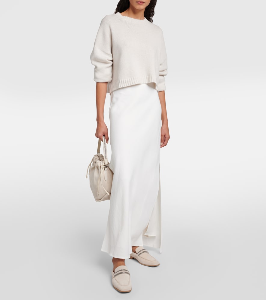 Twill maxi skirt