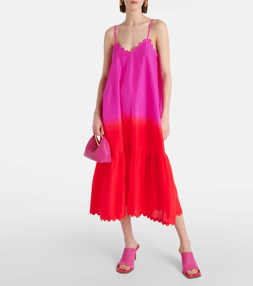 Juliet Dunn Embroidered ombré silk kaftan