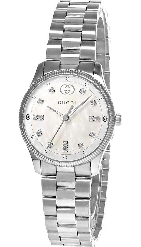 GUCCI G-Timeless 29MM SS White MOP Dial Women's Watch YA1265064