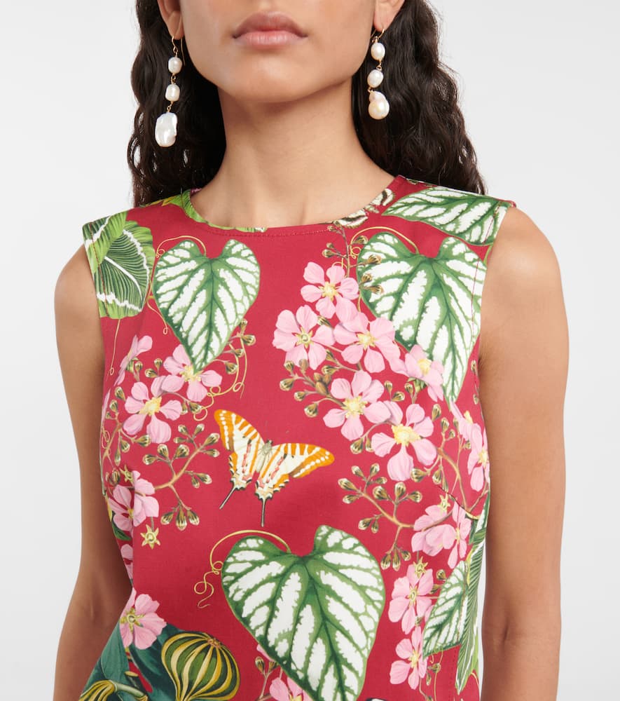 Floral cotton-blend minidress
