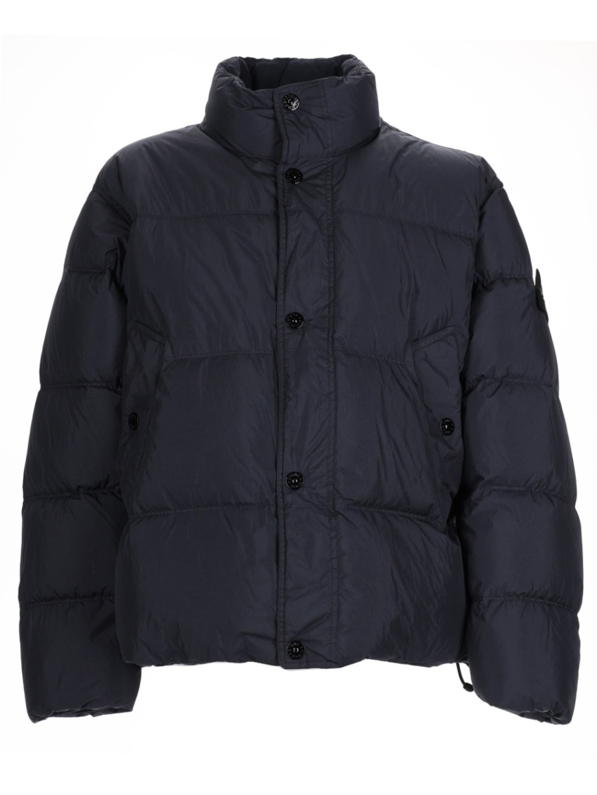 Stone Island - hooded bomber jacket padded logo patch