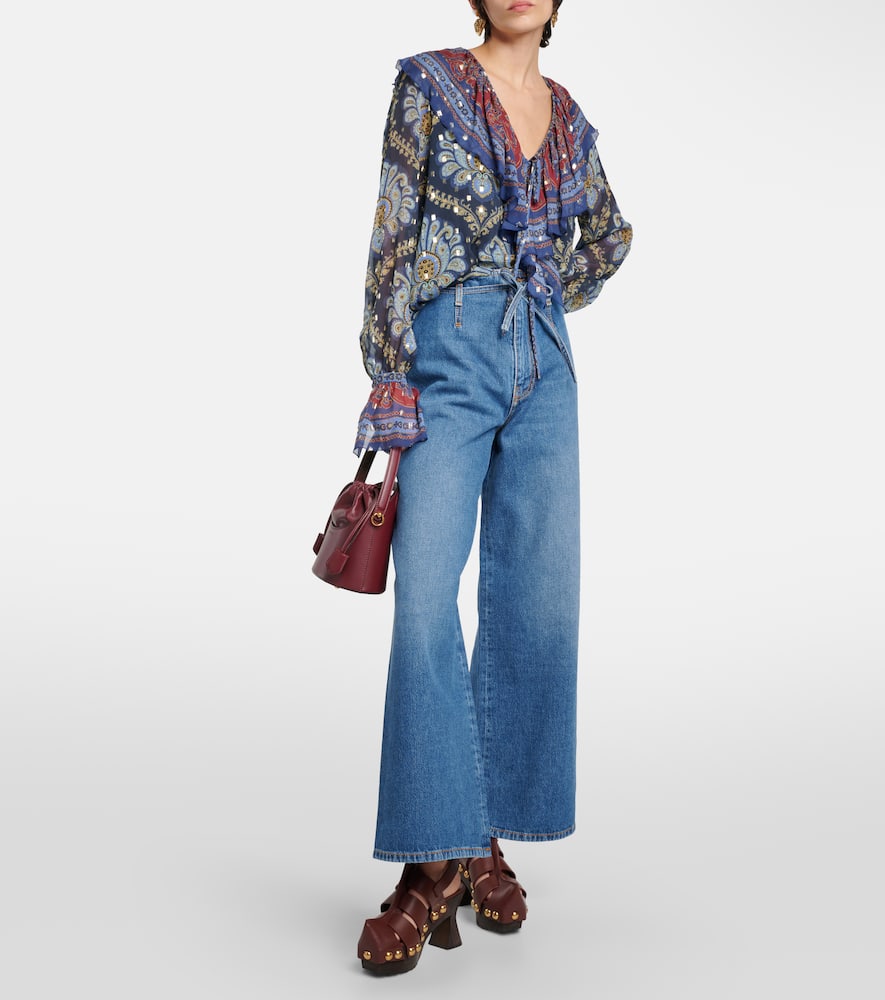 High-rise wide-leg jeans