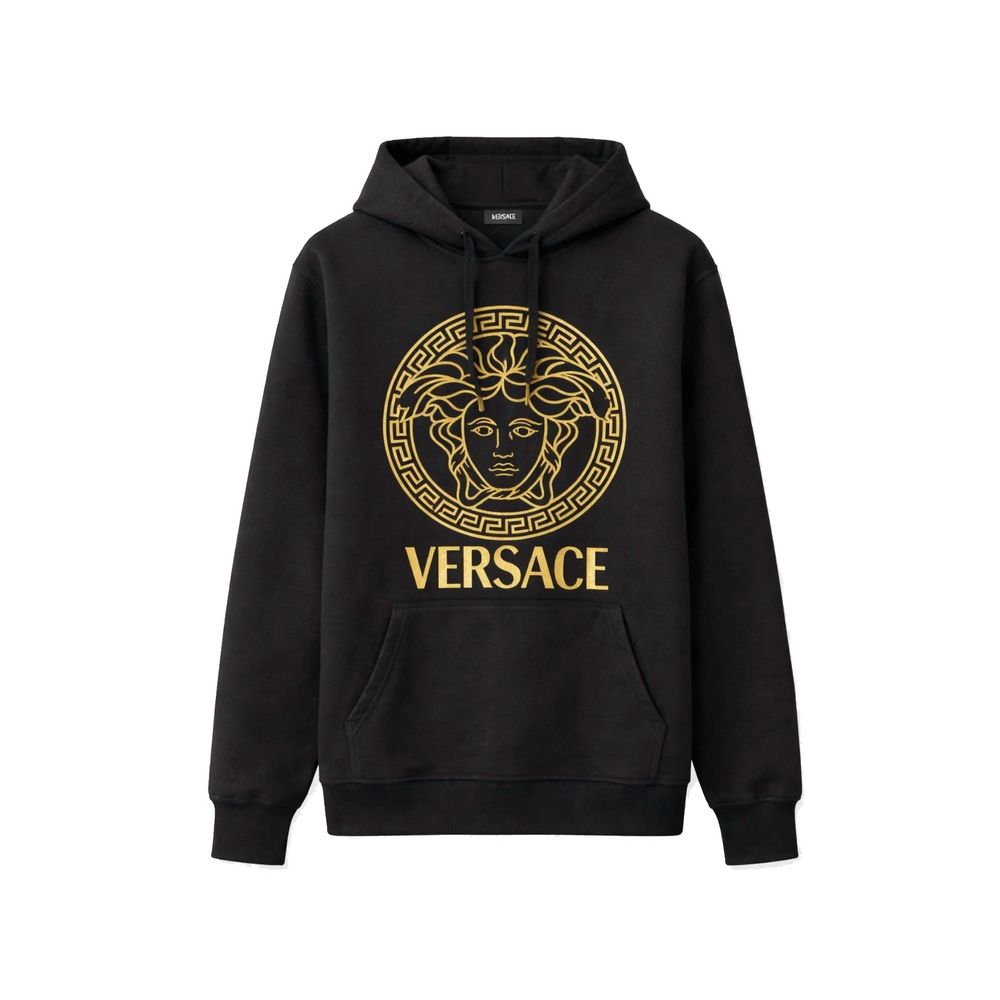Logo-Embroidered Cotton Hoodie — Black