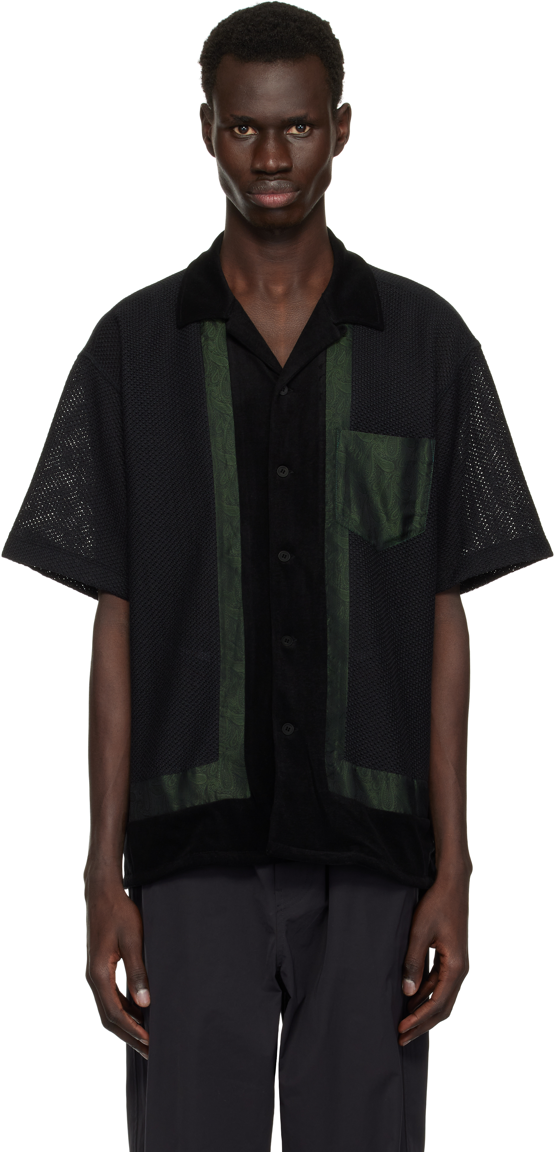 Toga Virilis Black Raschel Mesh Shirt