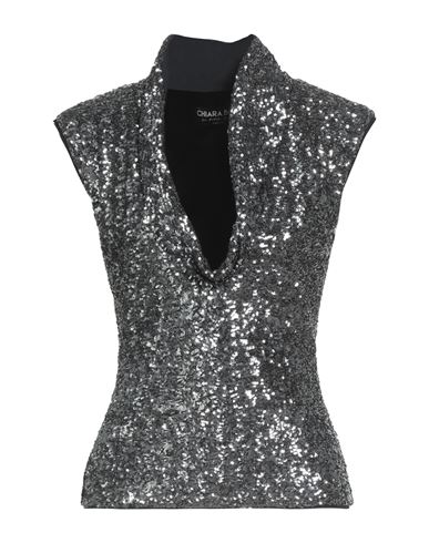 Woman Top Gunmetal Size 10 Polyester, Polyamide, Elastane