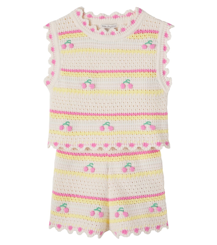 Paloma crochet cotton top and shorts set