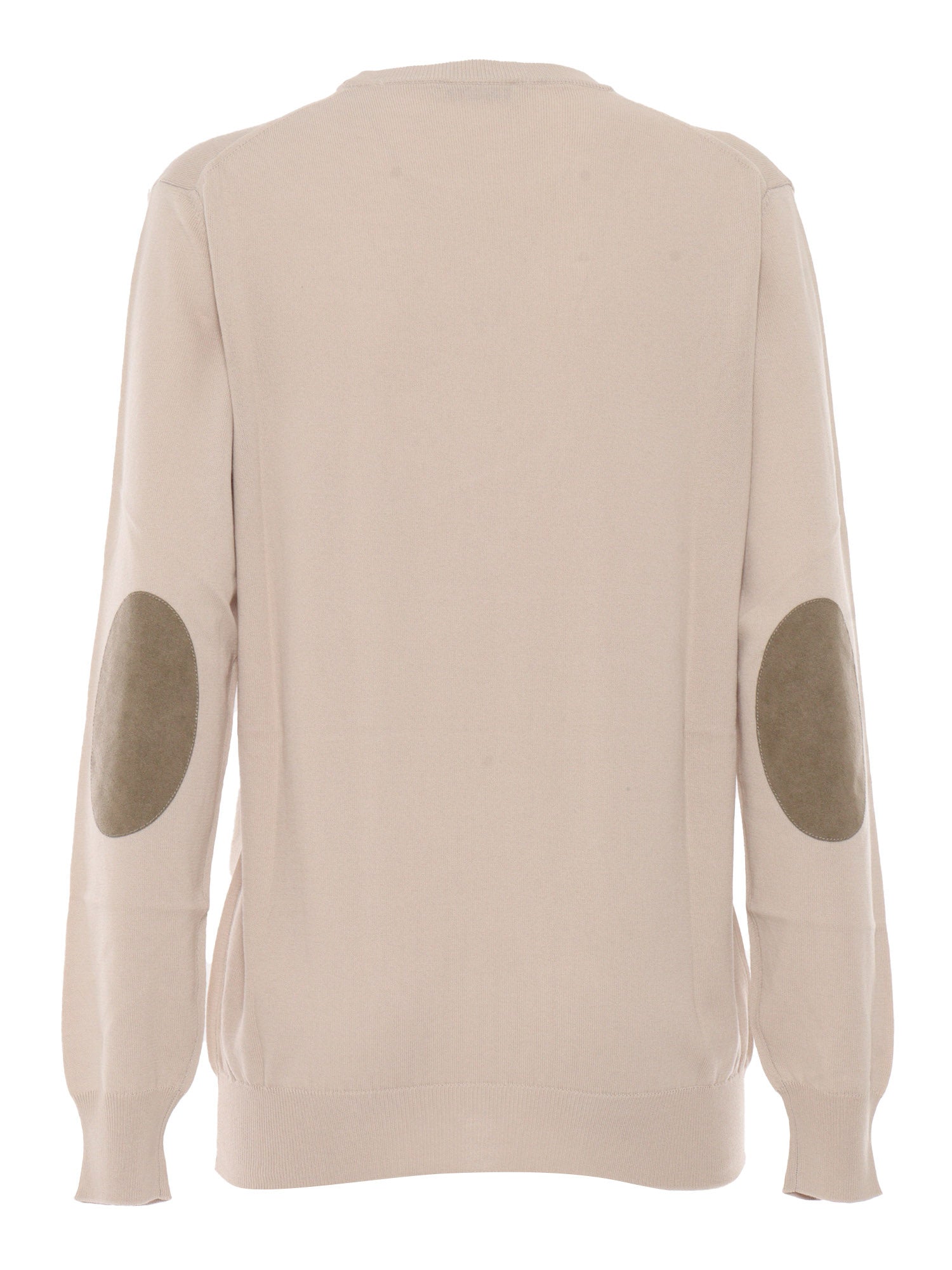 Kangra Cashmere Girocollo Rasato Calato C/Toppe Alcantara