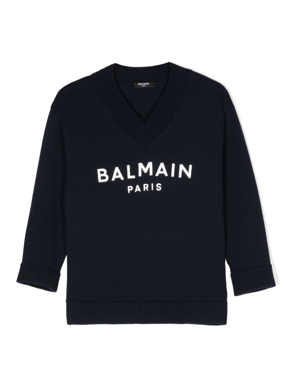 Metallic intarsia-logo jumper - Blue