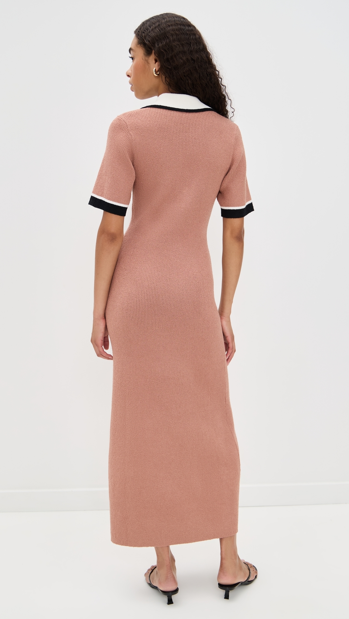 Boucle Polo Dress Cabernet