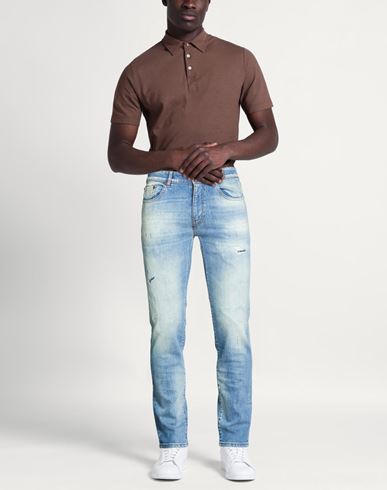 Man Jeans Blue Size 32 Cotton, Elastane