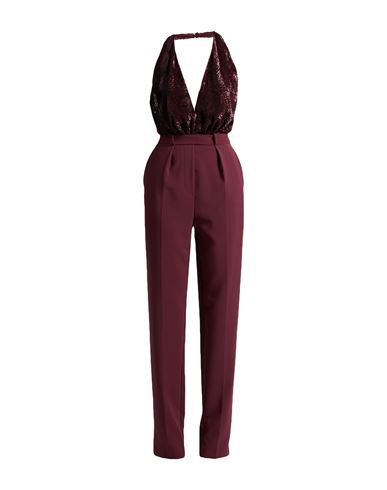 Woman Jumpsuit Burgundy Size 4 Polyamide, Polyester, Elastane, Polyurethane