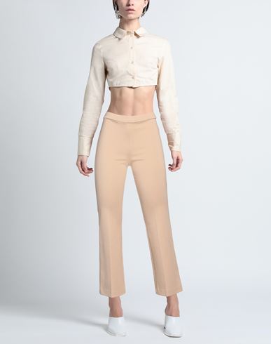 Woman Pants Sand Size 2 Viscose, Polyamide, Elastane