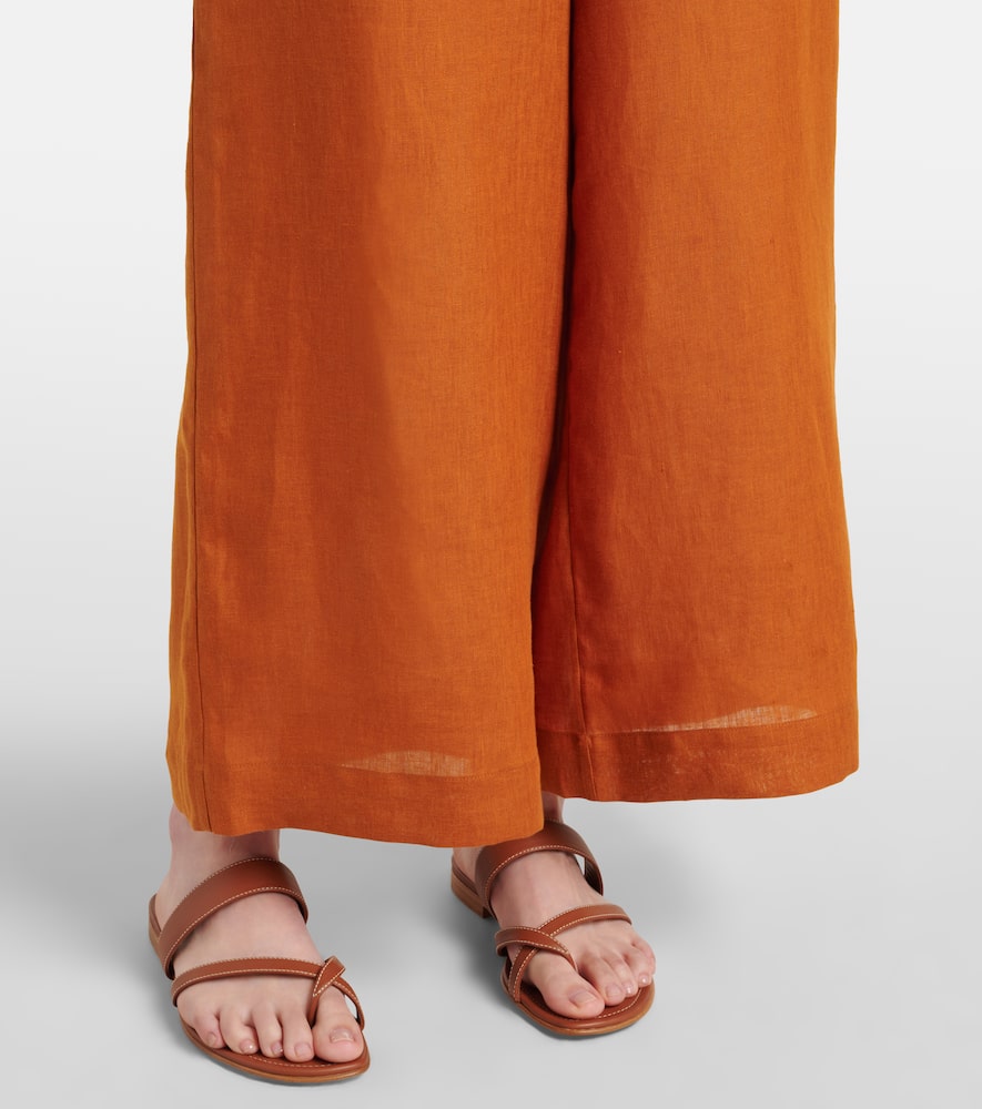 Select linen wide-leg pants