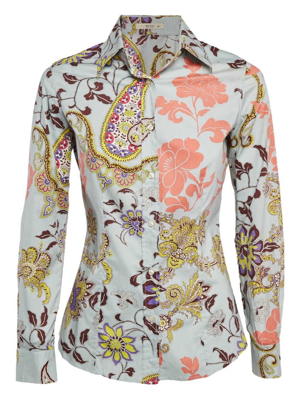 Paisley-print long-sleeved shirt - Blue