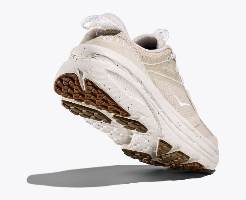 HOKA Vibrant Bloom Bondi B3LS Shoes in Frost/Pepper