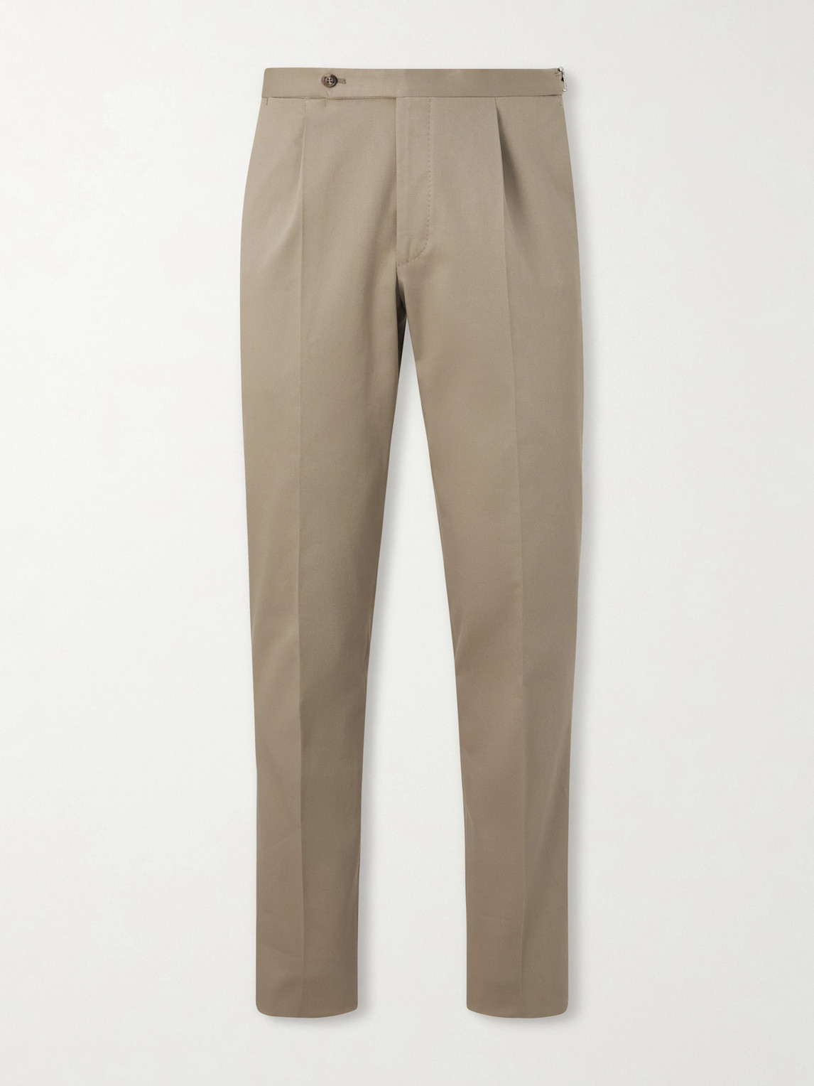 Straight-Leg Cotton-Blend Twill Trousers