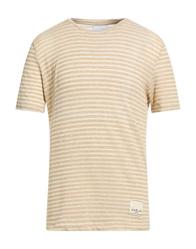 Man Sweater Sand Size M Cotton, Linen, Elastane