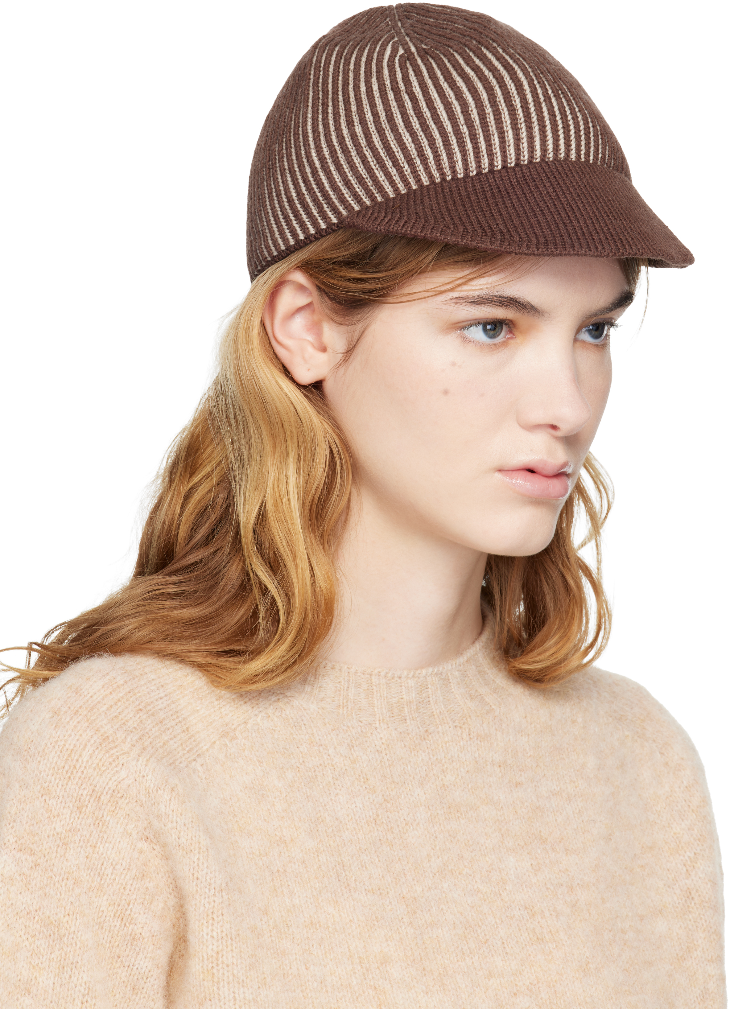 Brown & Beige Knitted Cap