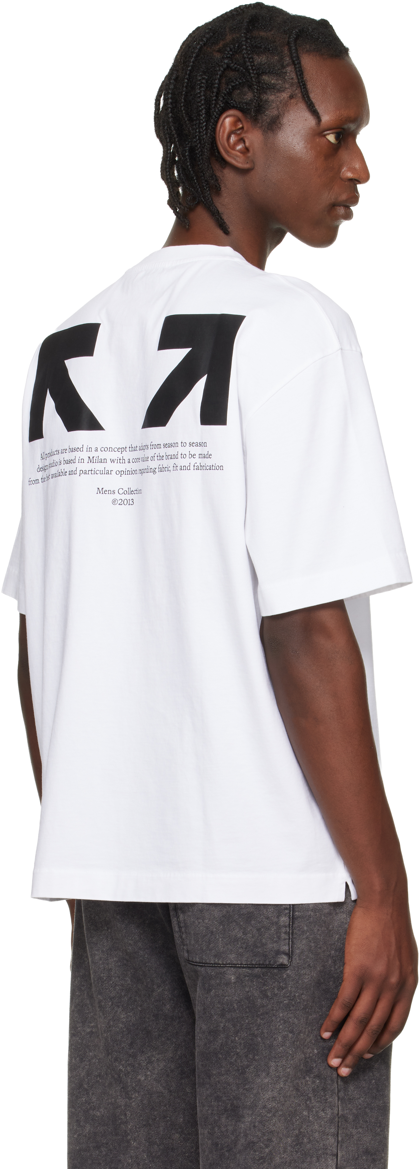 White Half Arrow Skate Logo T-shirt