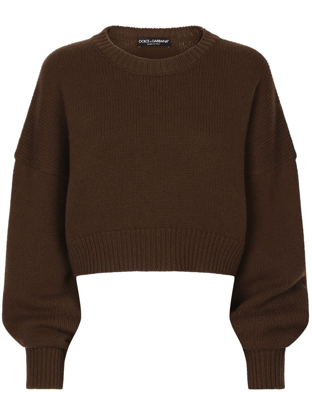 Round-neck drop-shoulder jumper - Brown