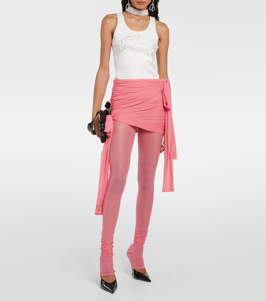 Ruched jersey mini skirt